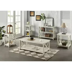 Kirklands Home Antique washed Wood Console Table White