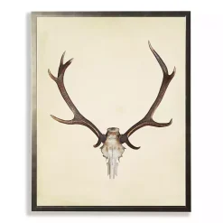 Kirklands Home Antler in Pewter Framed Art Print Tan Hot