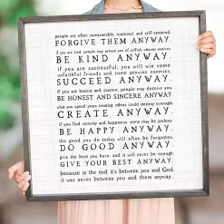 Kirklands Home Anyway Framed Wood Wall Plaque Clearance