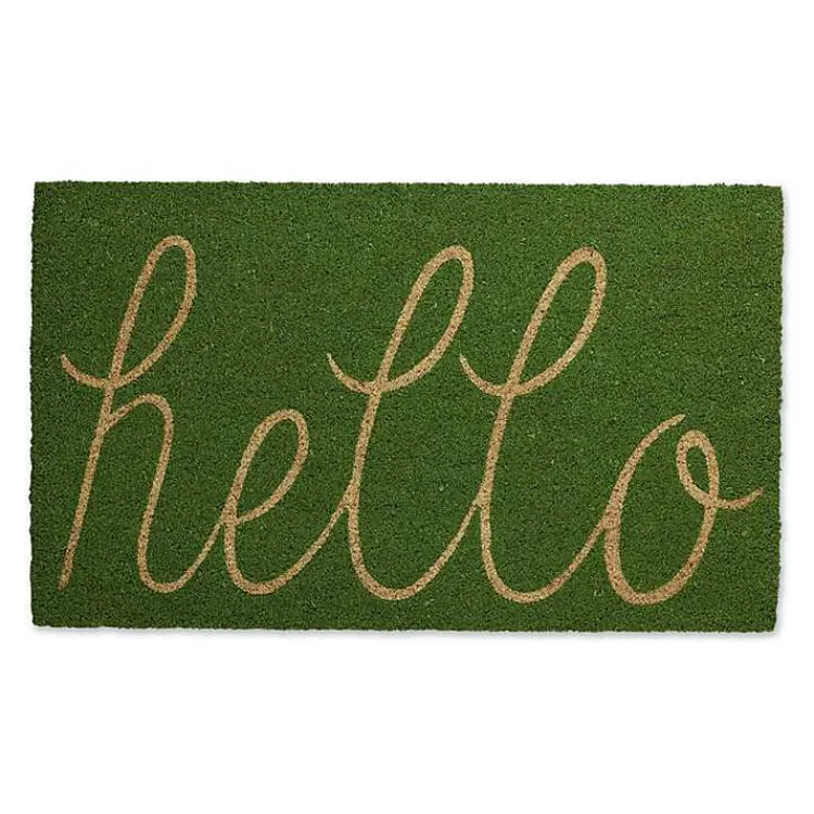 Kirklands Home Apple Hello Doormat Green Best