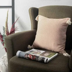 Pillows>Kirklands Home Apricot Trapeze Organic Cotton Throw Pillow