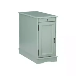 Kirklands Home Aqua Accent Table with Charging Station Blue New