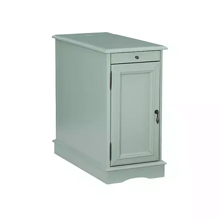 Kirklands Home Aqua Accent Table with Charging Station Blue New