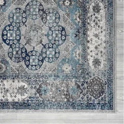 Kirklands Home Aqua and Gray Alex Area Rug, 5x7 Discount