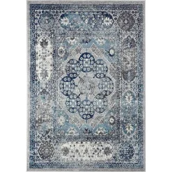 Kirklands Home Aqua and Gray Alex Loomed Area Rug, 7x9 Best