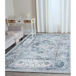 Kirklands Home Aqua and Gray Alex Loomed Area Rug, 7x9 Best