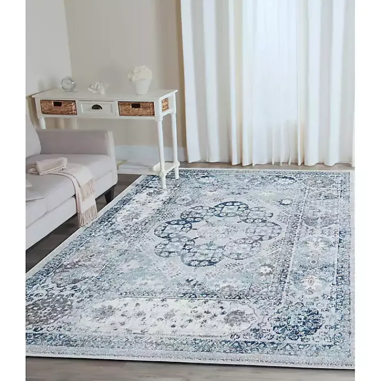 Kirklands Home Aqua and Gray Alex Loomed Area Rug, 7x9 Best
