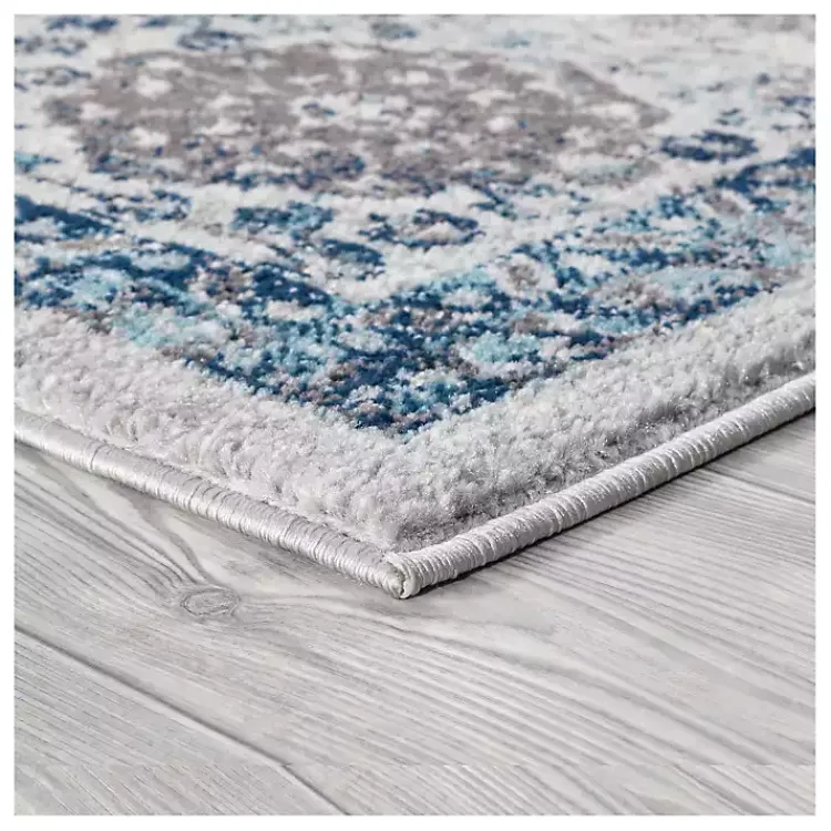 Kirklands Home Aqua and Gray Alex Runner, 2x6 Hot