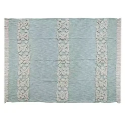 Blankets & Throws>Kirklands Home Aqua Blue Aztec Fringe Throw