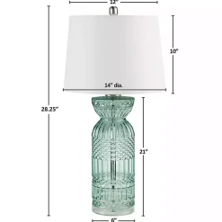 Kirklands Home Aqua Textured Glass Luxuria Table Lamp Blue Hot