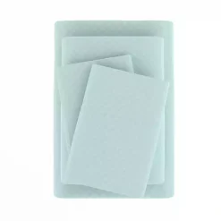 Kirklands Home Aqua Embossed Checkered 3-pc. Twin Sheet Set Blue Discount