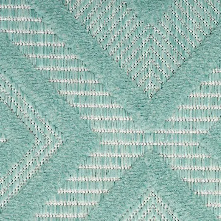 Kirklands Home Aqua Flatweave Diamond Outdoor Area Rug Blue Best