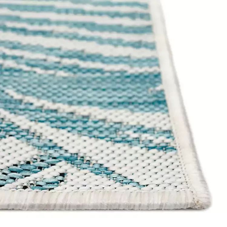 Kirklands Home Aqua Forest Leaf Indoor/Outdoor Area Rug, 6x9 Hot