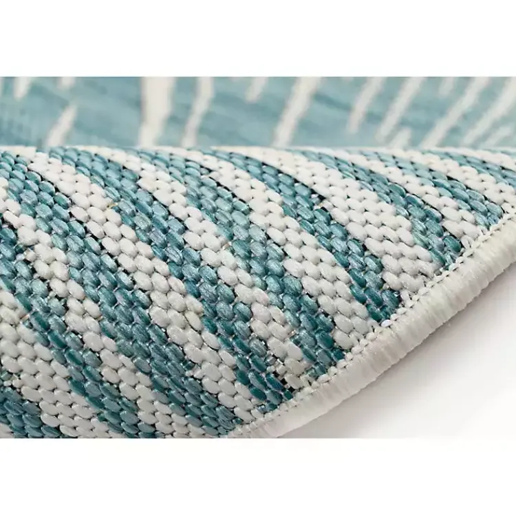 Kirklands Home Aqua Forest Leaf Indoor/Outdoor Area Rug, 6x9 Hot