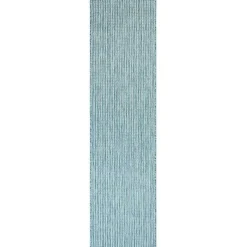 Kirklands Home Aqua Intertwine Indoor/Outdoor Runner Blue New