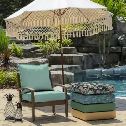 Kirklands Home Aqua Leala Texture Outdoor Deep Seat Cushions Blue