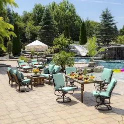Kirklands Home Aqua Leala Texture Outdoor Chaise Cushion Blue Discount