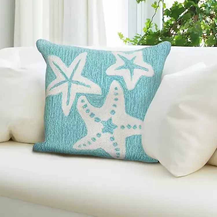 Kirklands Home Aqua Sea Gems Outdoor Throw Pillow Clearance