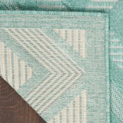 Kirklands Home Aqua Teal Diamond Indoor/Outdoor Area Rug, 5x7 Blue Best