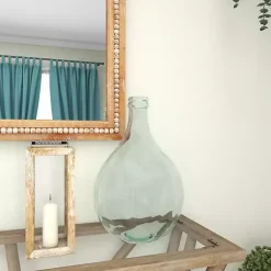 Vases>Kirklands Home Aqua Teardrop Glass Tabletop Decorative Vase Blue