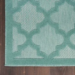 Kirklands Home Aqua Trellis Indoor/Outdoor Area Rug, 6x9 Blue Hot