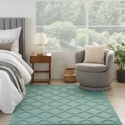 Kirklands Home Aqua Trellis Indoor/Outdoor Area Rug, 6x9 Blue Hot
