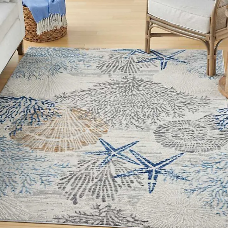 Kirklands Home Aquamarine Starfish Coastal Area Rug, 5x7 Online