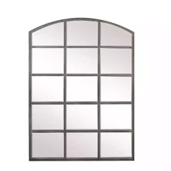 Kirklands Home Arched Windowpane Wall Mirror Gray Outlet