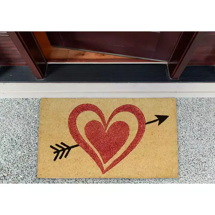 Valentines Day Decorations>Kirklands Home Arrow Through the Heart Doormat