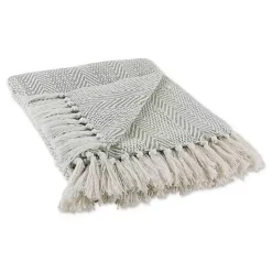 Blankets & Throws>Kirklands Home Artichoke Herringbone Fringe Throw Green