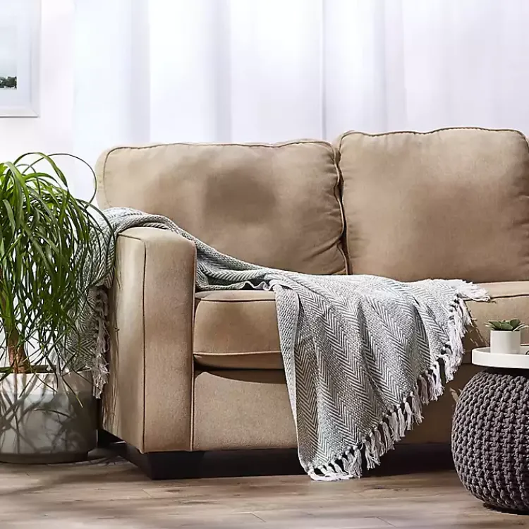 Blankets & Throws>Kirklands Home Artichoke Herringbone Fringe Throw Green