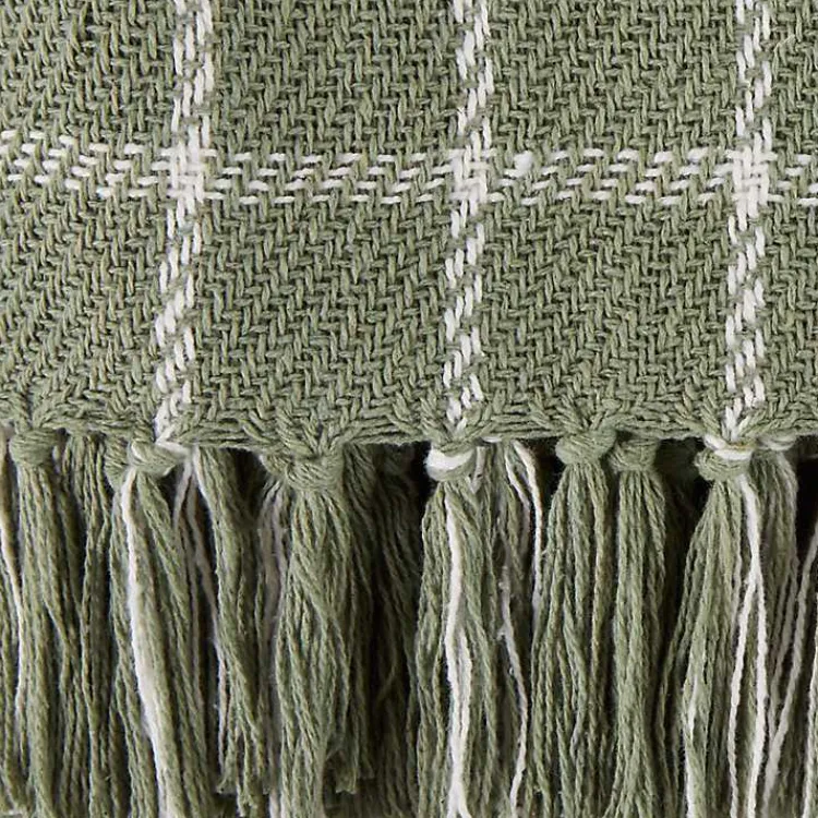 Blankets & Throws>Kirklands Home Artichoke Plaid Fringed Throw Green
