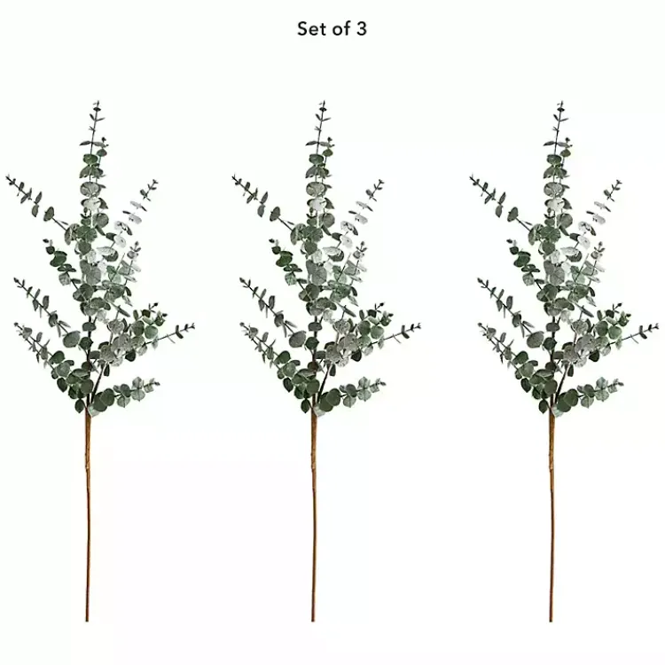Stems & Bouquets>Kirklands Home Artificial Eucalyptus Stems, Set of 3 Green