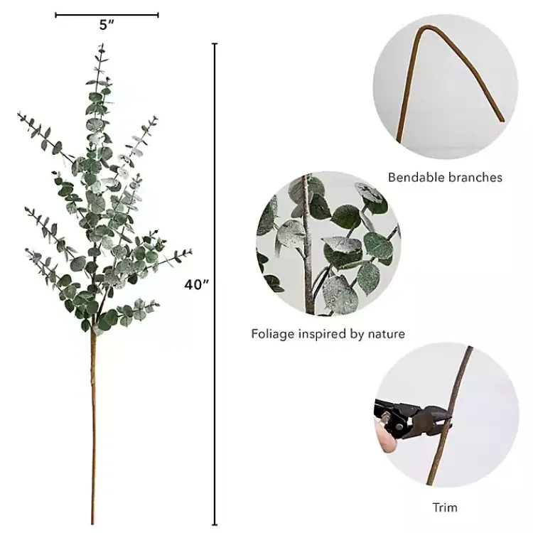 Stems & Bouquets>Kirklands Home Artificial Eucalyptus Stems, Set of 3 Green
