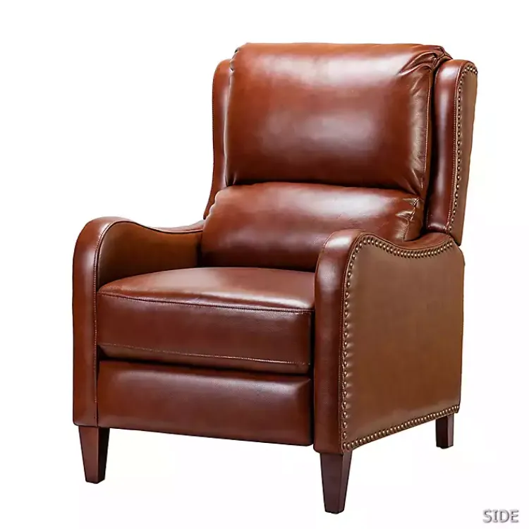 Kirklands Home Arturo Leather Wingback Recliner Brown