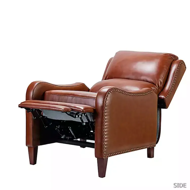 Kirklands Home Arturo Leather Wingback Recliner Brown