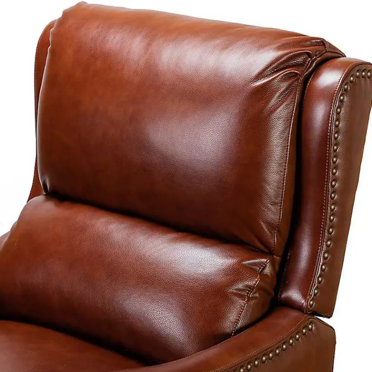 Kirklands Home Arturo Leather Wingback Recliner Brown