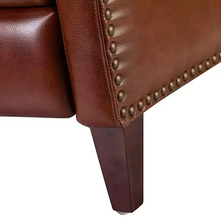 Kirklands Home Arturo Leather Wingback Recliner Brown