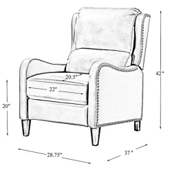 Kirklands Home Arturo Leather Wingback Recliner Brown