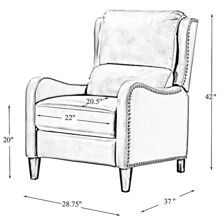 Kirklands Home Arturo Leather Wingback Recliner Brown