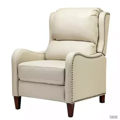 Kirklands Home Arturo Leather Wingback Recliner Ivory Online