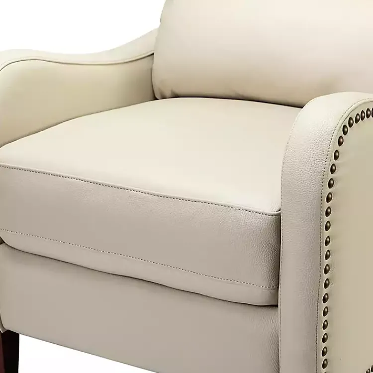 Kirklands Home Arturo Leather Wingback Recliner Ivory Online