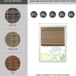 Kirklands Home Ash Bamboo Light Filtering Roman Shade, 33 in. Brown Best