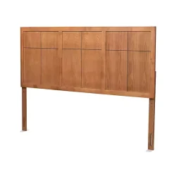 Kirklands Home Ash Walnut Wood Panel King Headboard Brown