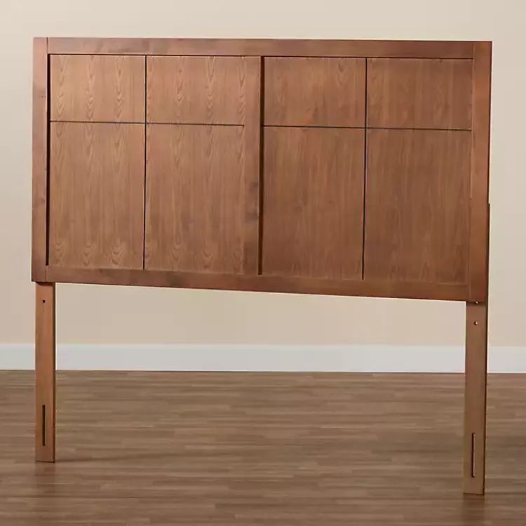 Kirklands Home Ash Walnut Wood Panel Queen Headboard Brown Best