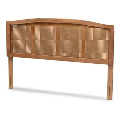 Kirklands Home Ash Walnut Woven Rattan Queen Headboard Brown Sale