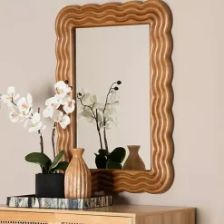 Kirklands Home Ashely Walnut Brown Wall Mirror Best