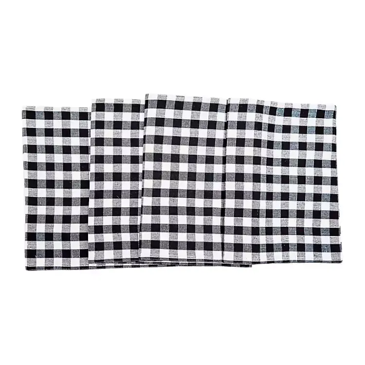 Kirklands Home Ashford Buffalo Check Table Runner Black Discount