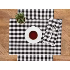 Kirklands Home Ashford Buffalo Check Table Runner Black Discount