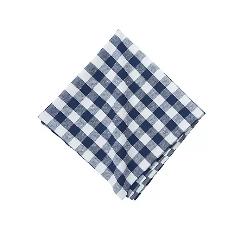 Kirklands Home Ashford Indigo Buffalo Check Napkins, Set of 6 Blue Online